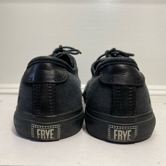 FRYE Women’s Low Top Canvas Sneakers with Leather Shoelaces in Black Size 7.5M - Picture 9 of 10